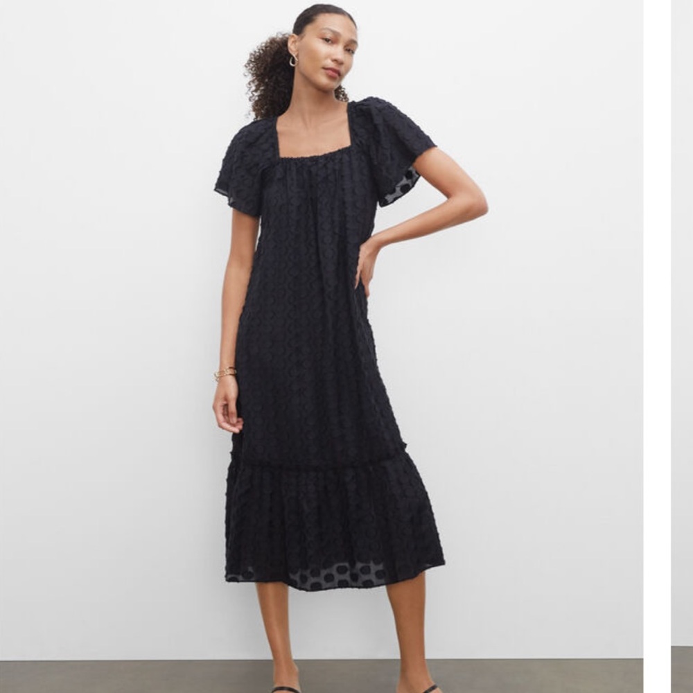 Club Monaco Flutter Sleeve Beach Dress Black size small